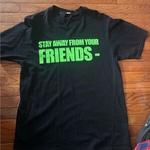 VLONE Black Tee with Neon Green Text